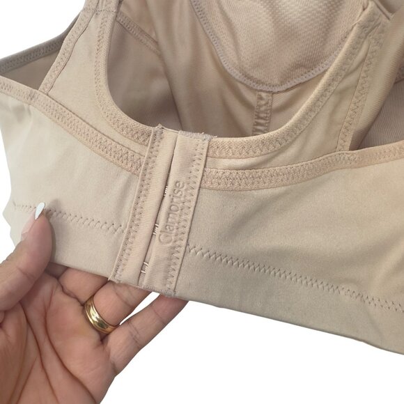 Glamorise Womens Beige High Support Sport Bra Size 44D Moisture-Wicking Fabric - Picture 7 of 11